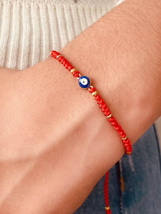 Pulsera tejida ojo turco